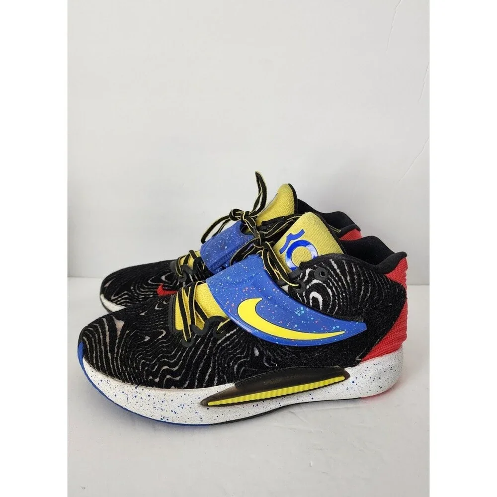 Men's Size 9.5 Nike KD 14 Pop Art Shoes Black-White-Yellow Strike CW3935-004